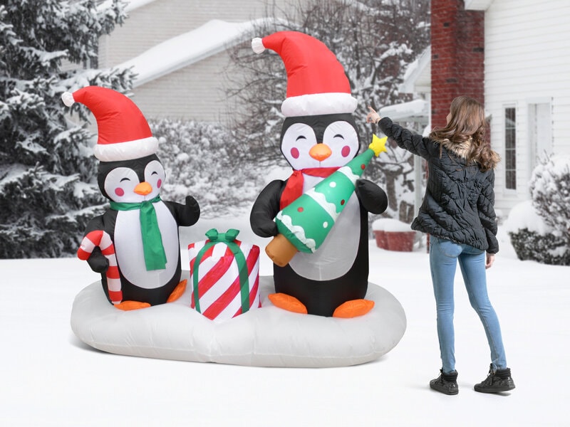 Uppblåsbar Juldekoration - Pingviner