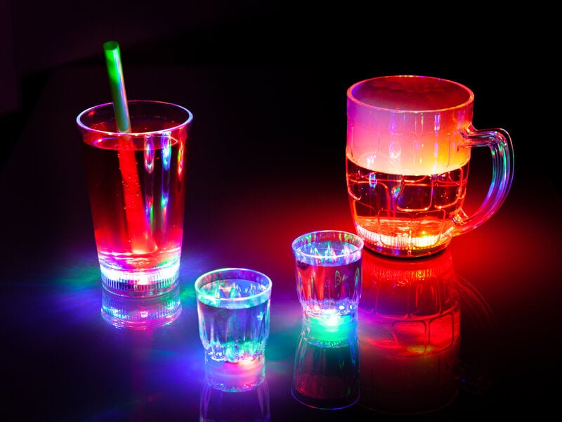 Blinkende Partyglas