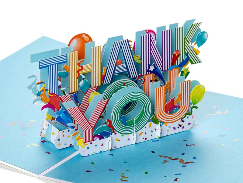 3D pop up-kort – Thank You