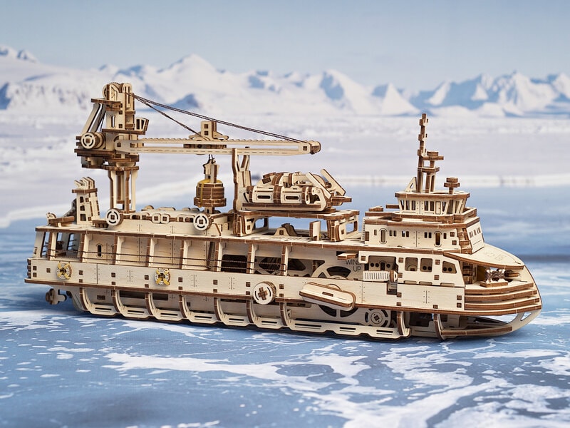 Läs mer om Ugears 3D-pussel i Trä - Forskningsfartyg