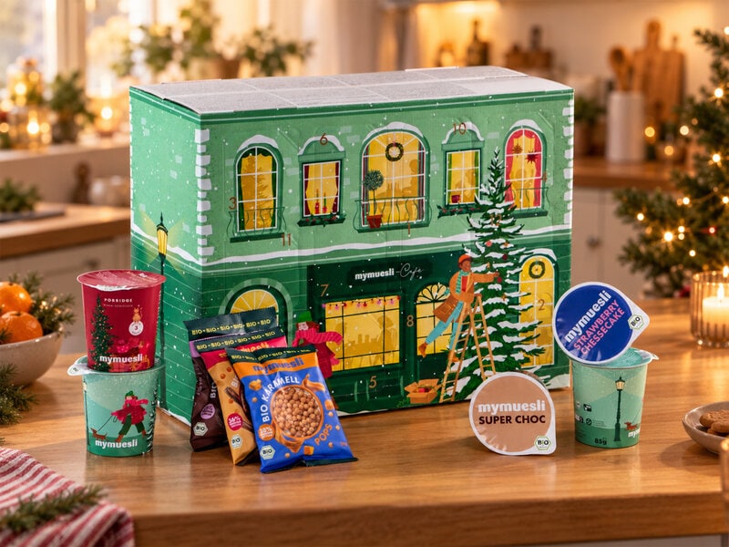 MyMuesli julekalender med grød, müsli og flager MyMuesli julekalender med grød, müsli og flager