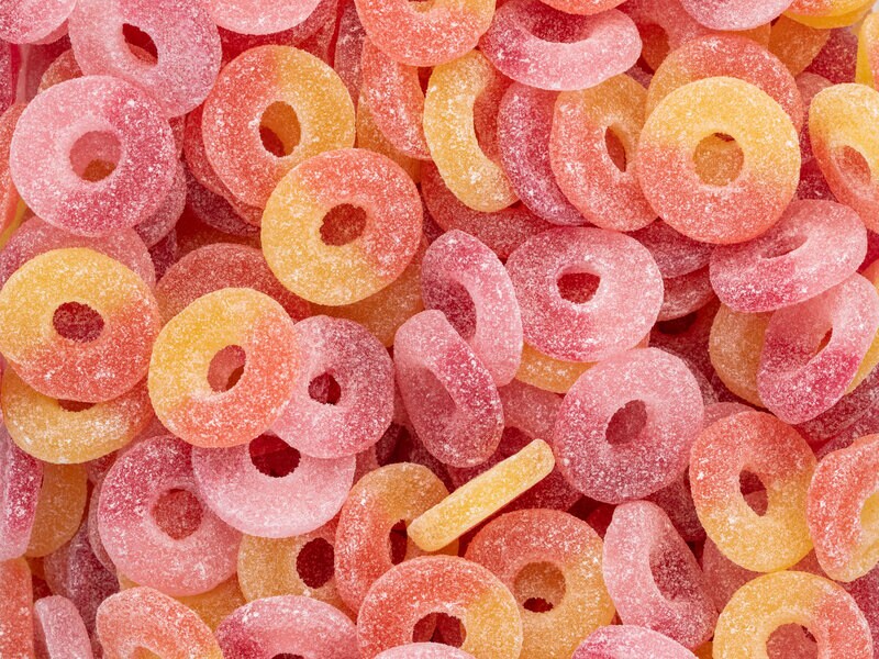 Tutti Frutti Rings Bland-selv slik i kasser 1,7 kg