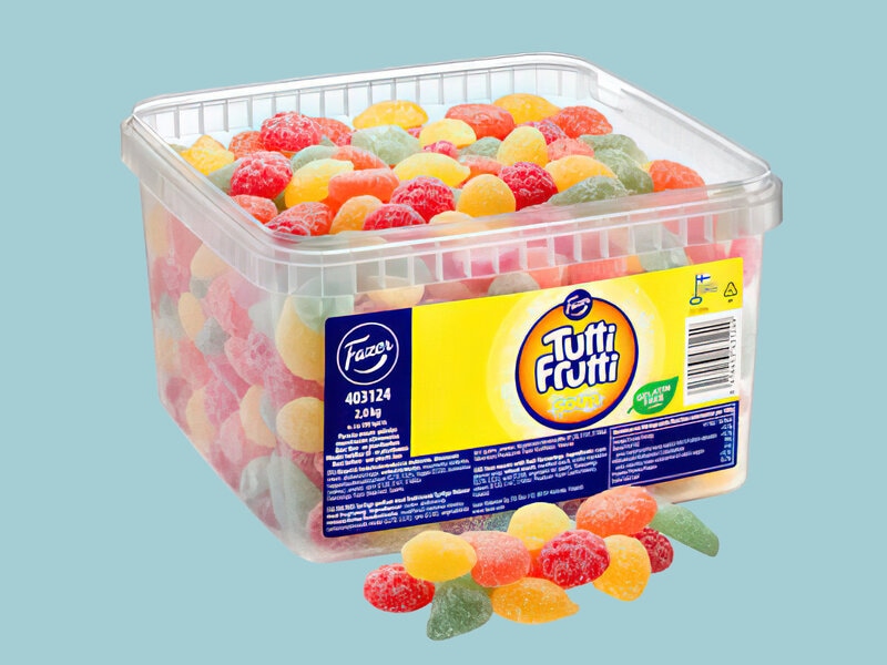 Tutti Frutti Sour Bland-selv slik i kasser 2 kg thumbnail