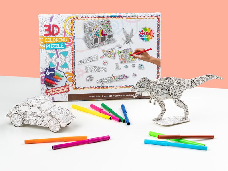 3D-figurer til at farvelægge - Spralla