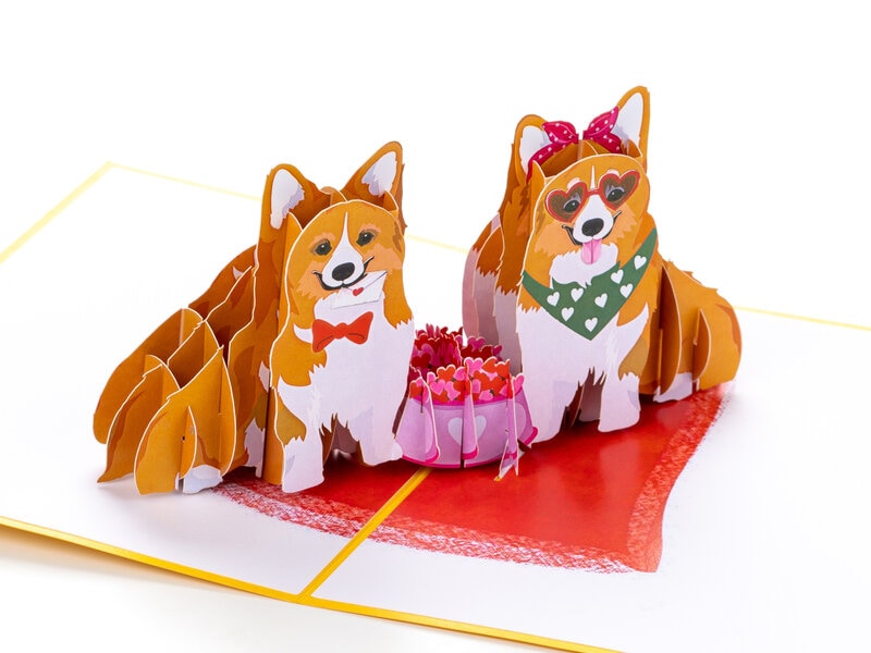 Pop Up-kort - Corgi