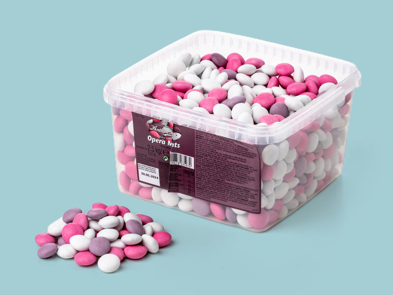 Anthon Berg Opera Mints Bland-selv-slik i kasser 2,5 kg