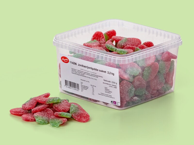Sukrede Jordbær Bland-selv slik i kasser 2,2 kg thumbnail