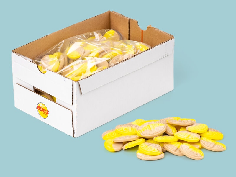 Banana Bubs Bland-selv slik i kasser 2,8 kg