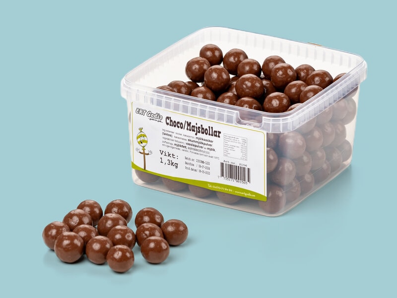 Majskugler Chokolade Bland-selv slik i kasser 1,3 kg