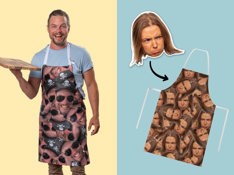 Grillforkle med ansikter - en kul gave til han eller hun som skal grille mye i sommer. Personlige gaver til kjøkkensjefen eller grillkongen/dronningen.