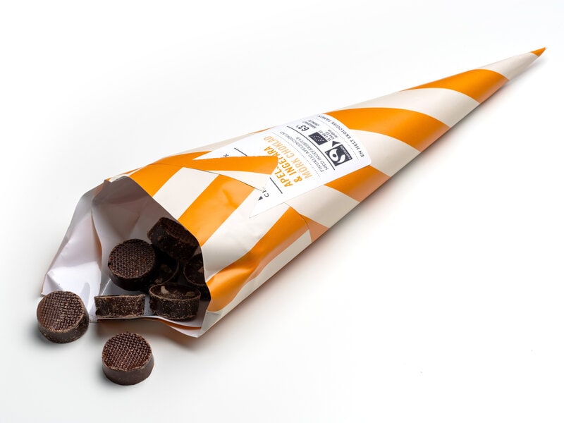 Chokladstrut med smak av Apelsin &amp; Ingefära - Malmö Chokladfabrik