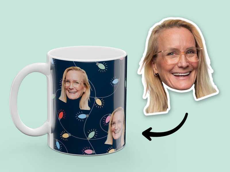 Personlig Mugg med Foto & Ljusslinga