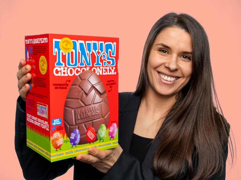 Tony&apos;s Chocolonely mælkechokolade påskeæg