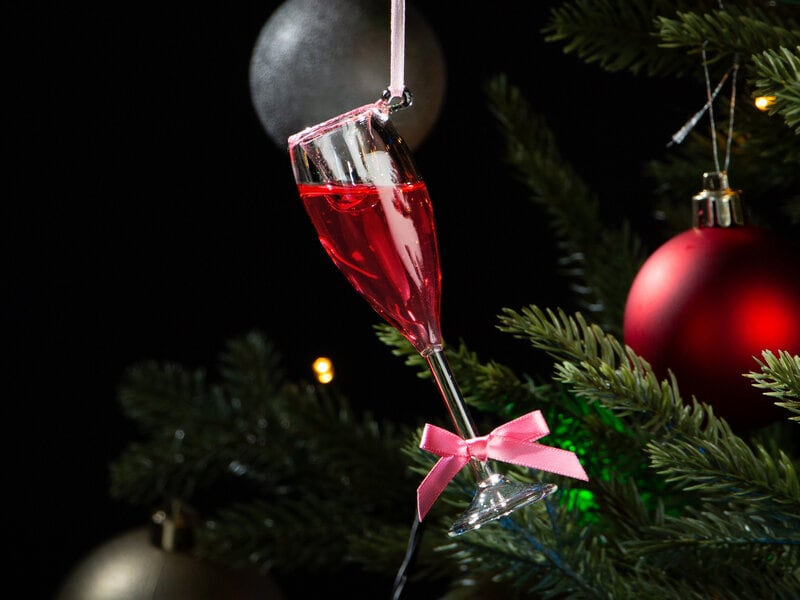 Juletræspynt Rosa Champagne Glas