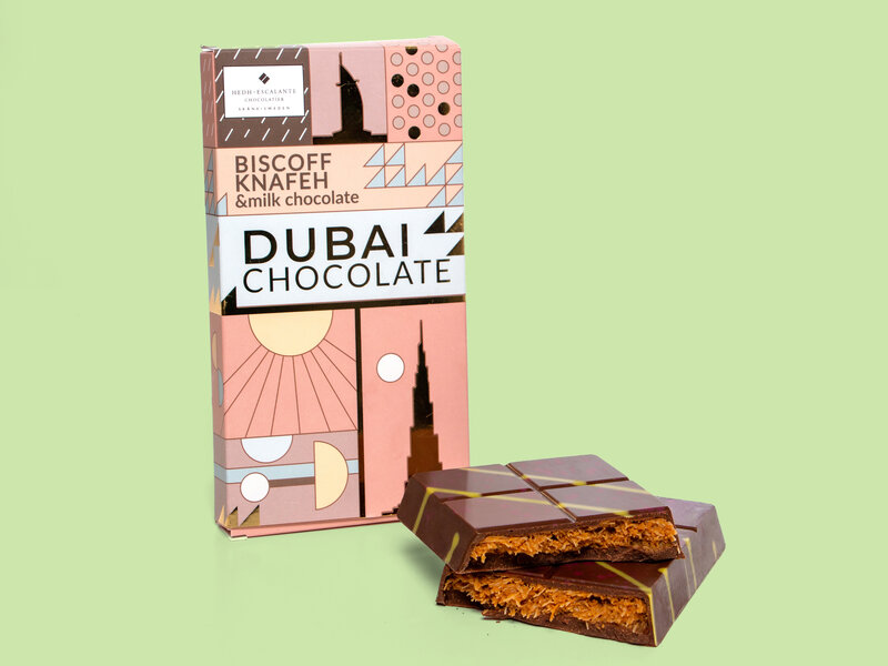Dubai Chokolade Biscoff, Knafeh & Milk Chocolate