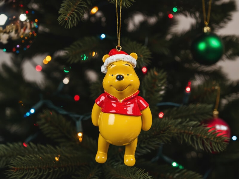 Juletræspynt Peter Plys med Julehue