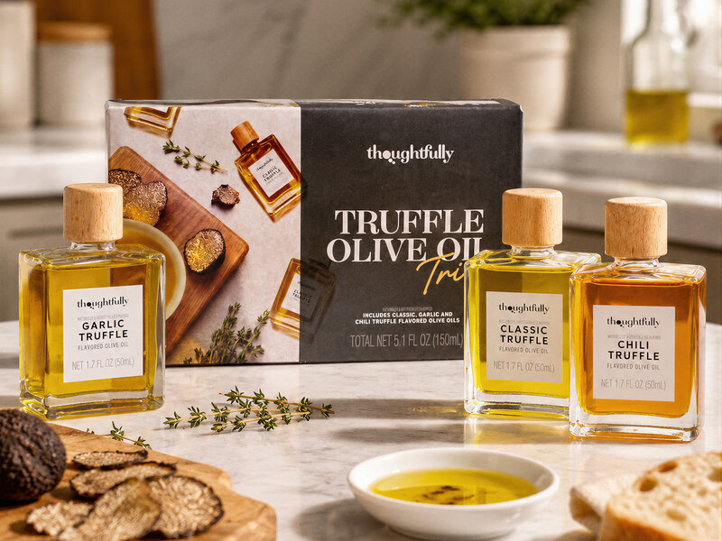 Gaveæske truffle olive oil trio - Thoughtfully Gaveæske truffle olive oil trio - Thoughtfully