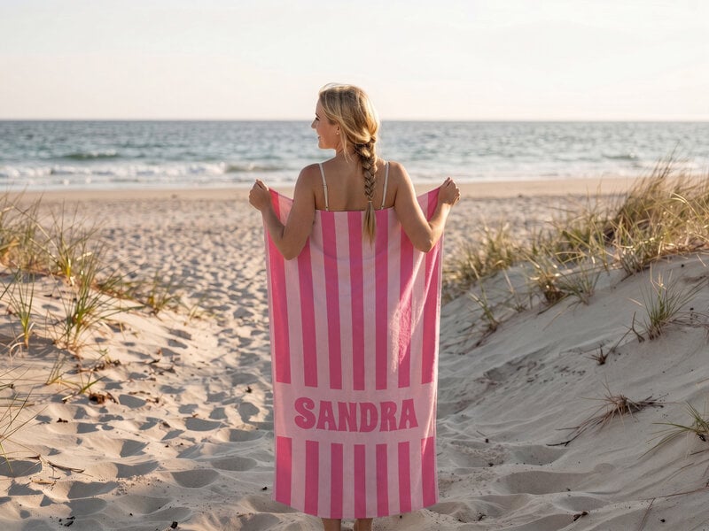 Badelagen med Egen Tekst - Stribet Design Badelagen med Egen Tekst - Stribet Design