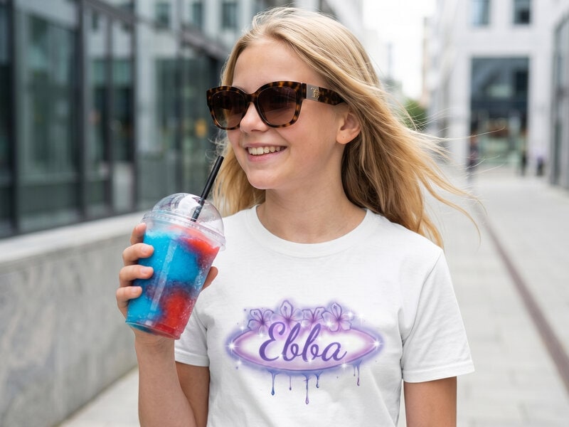 T-shirt til Børn med Egen Tekst - Midnight Sun T-shirt til Børn med Egen Tekst - Midnight Sun