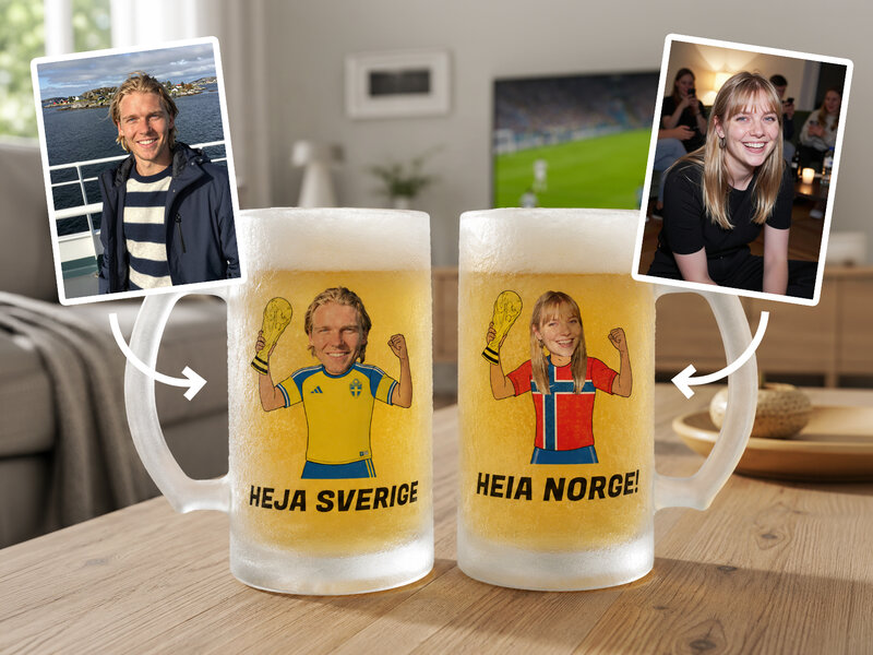 Frostet ølglas med eget design - Fodbold-VM Frostet ølglas med eget design - Fodbold-VM