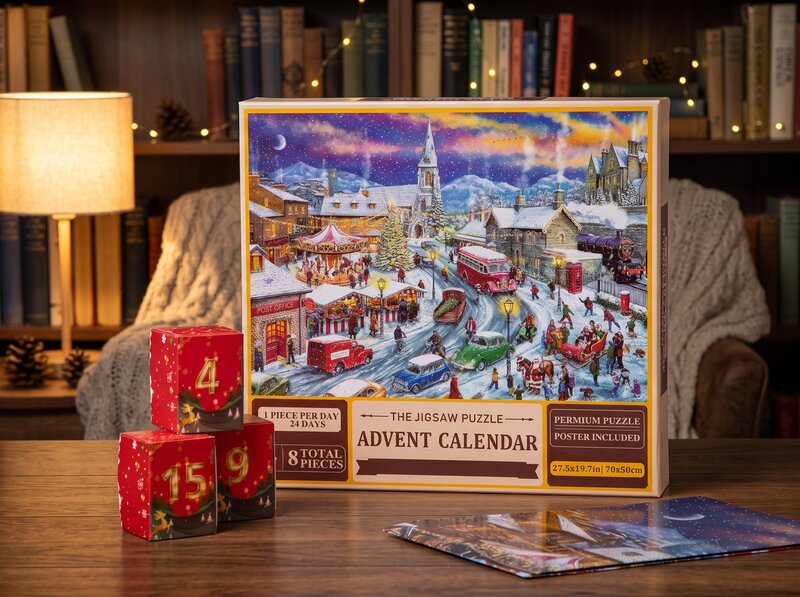Puslespilskalender julelandskab 1008 brikker
