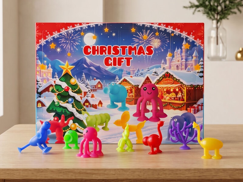 Julekalender med sugekoplegetøj
