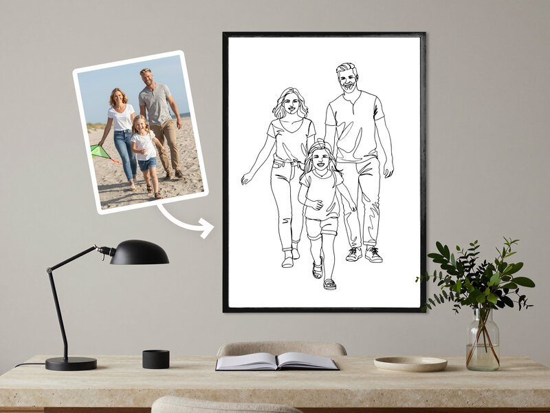 Personlig plakat med line art Personlig plakat med line art