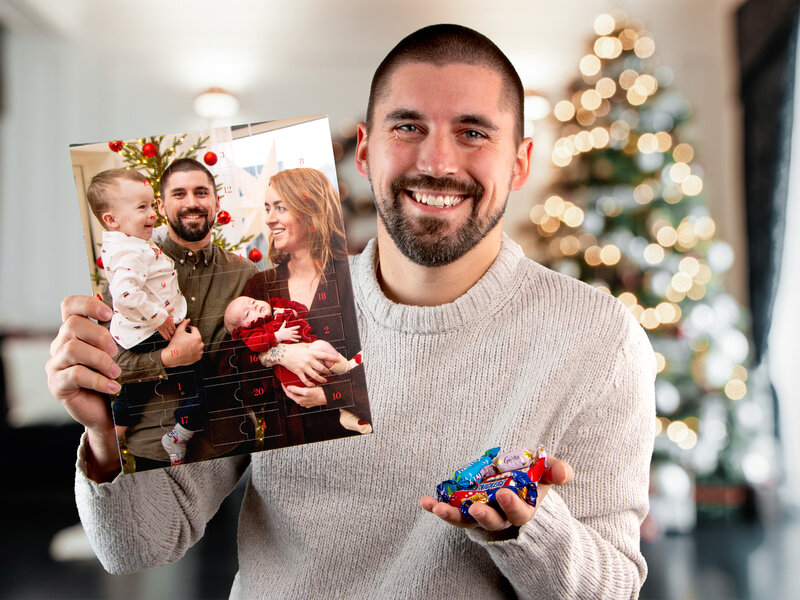 Personlig julekalender med foto & slik Personlig julekalender med foto & slik