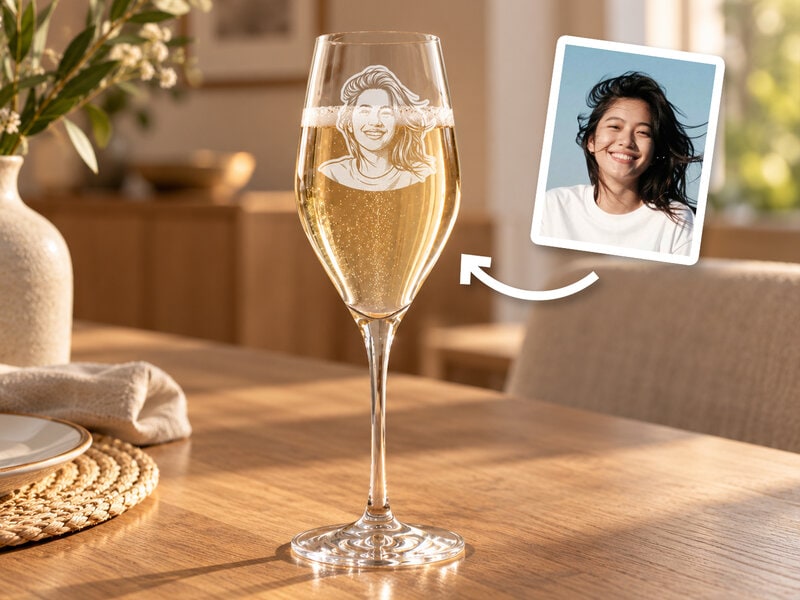 Spiegelau champagneglas med eget foto