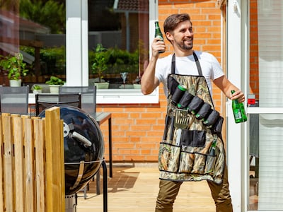 Grillschürze mit Bierhalfter