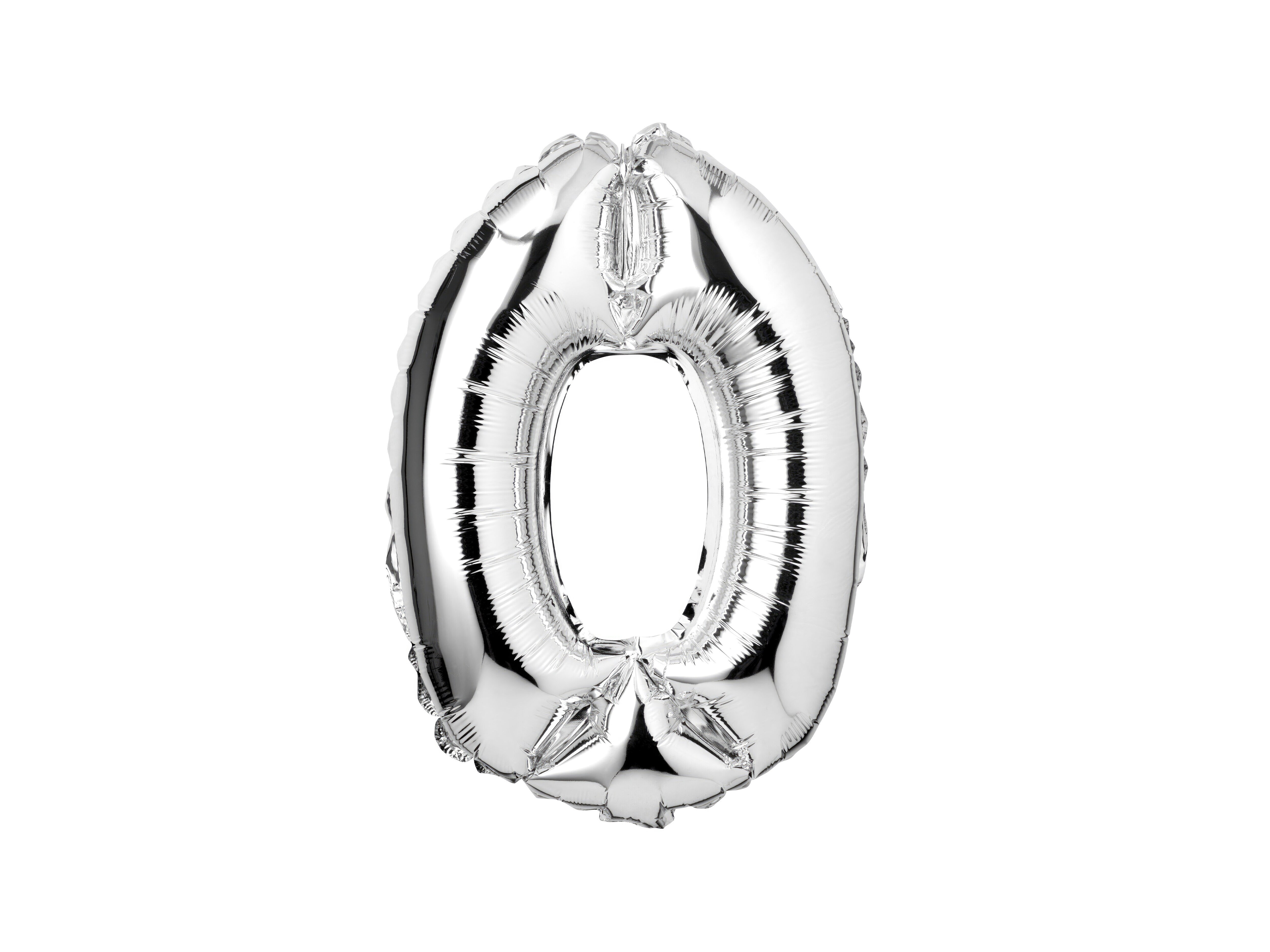 Zahlenballon Silber 0