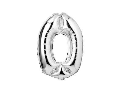 Zahlenballon Silber 0