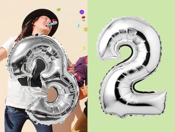 Zahlenballon Silber 2