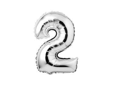 Zahlenballon Silber 2