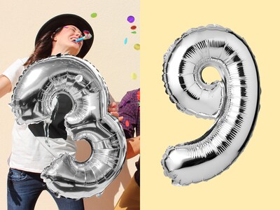 Sifferballong Silver 9