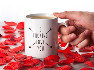 Mugg med Tryck - I F*cking Love You