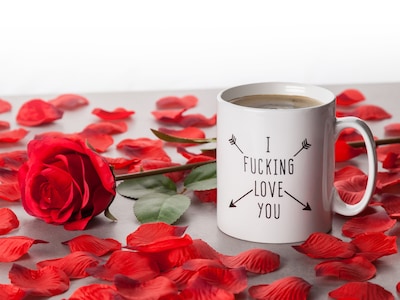 Mugg med Tryck - I F*cking Love You