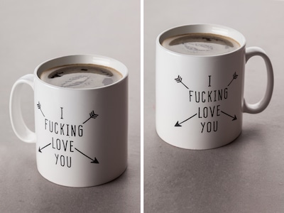 Mugg med Tryck - I F*cking Love You