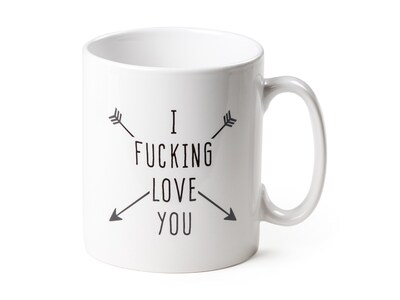 Tasse mit Aufdruck - I F*cking Love You