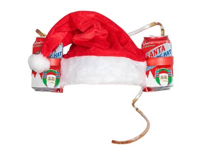 Weihnachtsmütze mit Bierhalterung