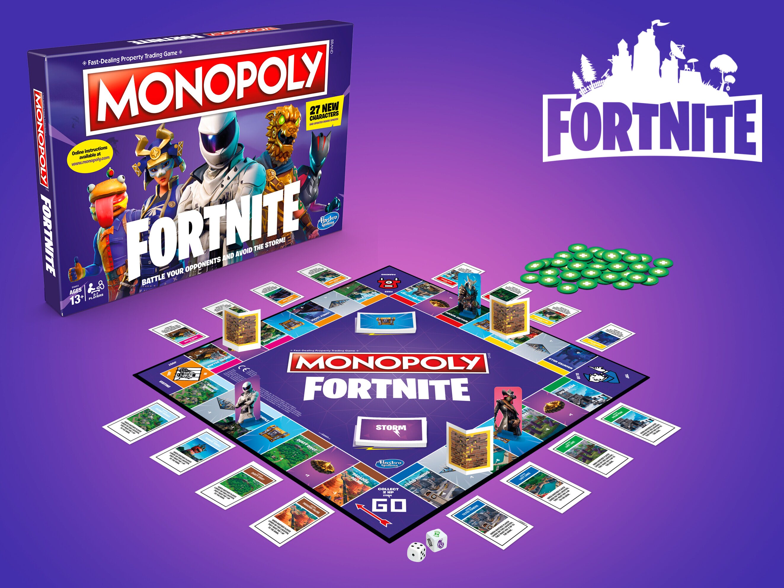 Monopoly Fortnite Brettspiel ab 13 Jahren Geschenk für Fortnite-Spieler, 