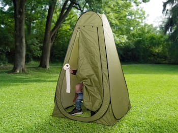 Pop-up-teltta ja camping-wc - Outlust
