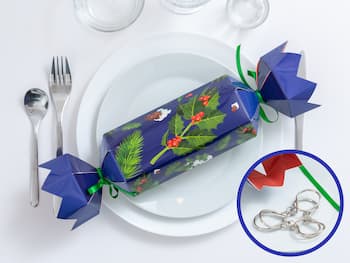 Christmas Crackers med pusleleker i metall 4-pakni
