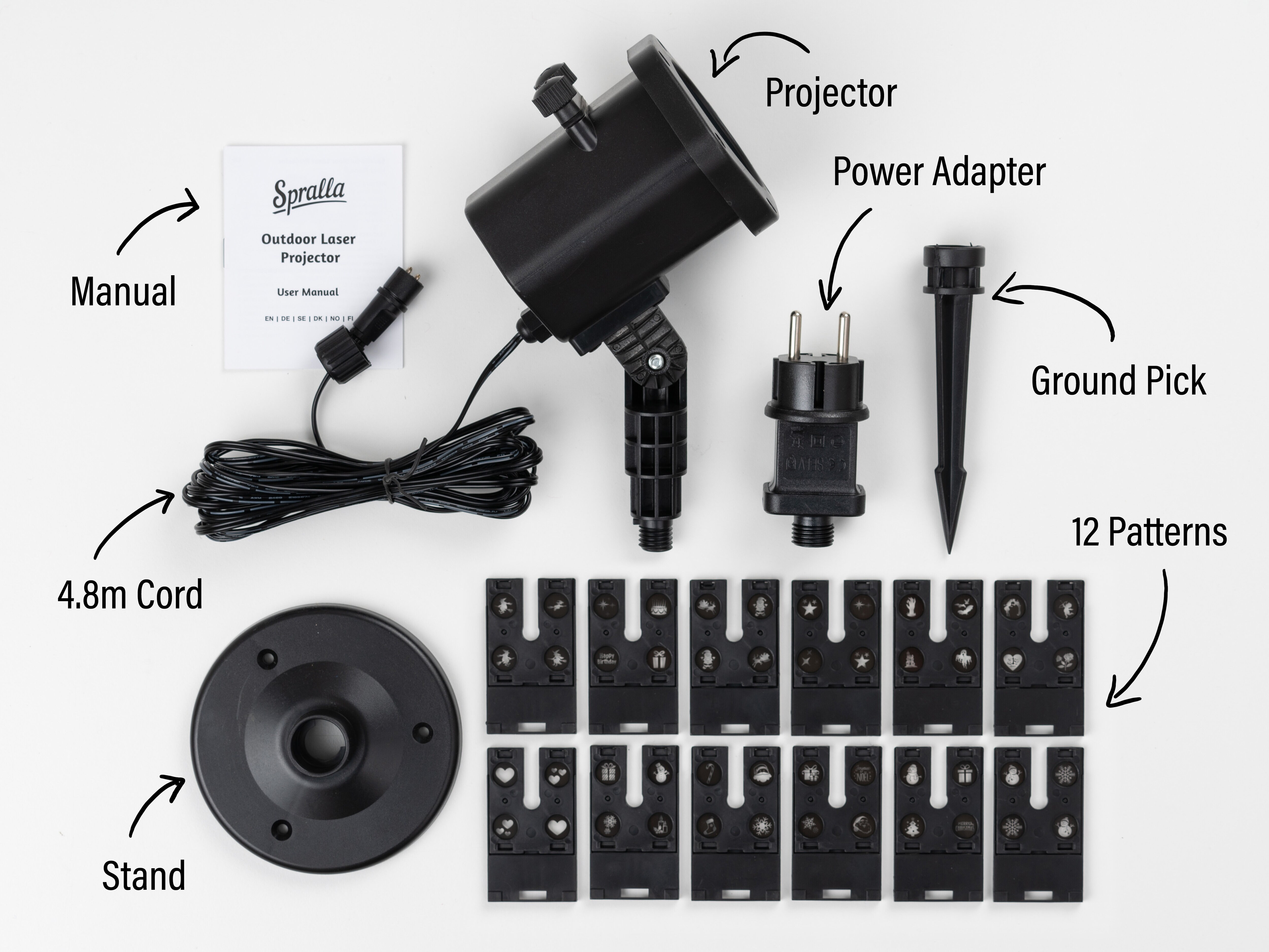 LED-ulkoprojektori liikkuvilla kuvioilla - Spralla