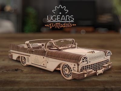 Ugears 3D-puslespil i Træ - Cabriolet