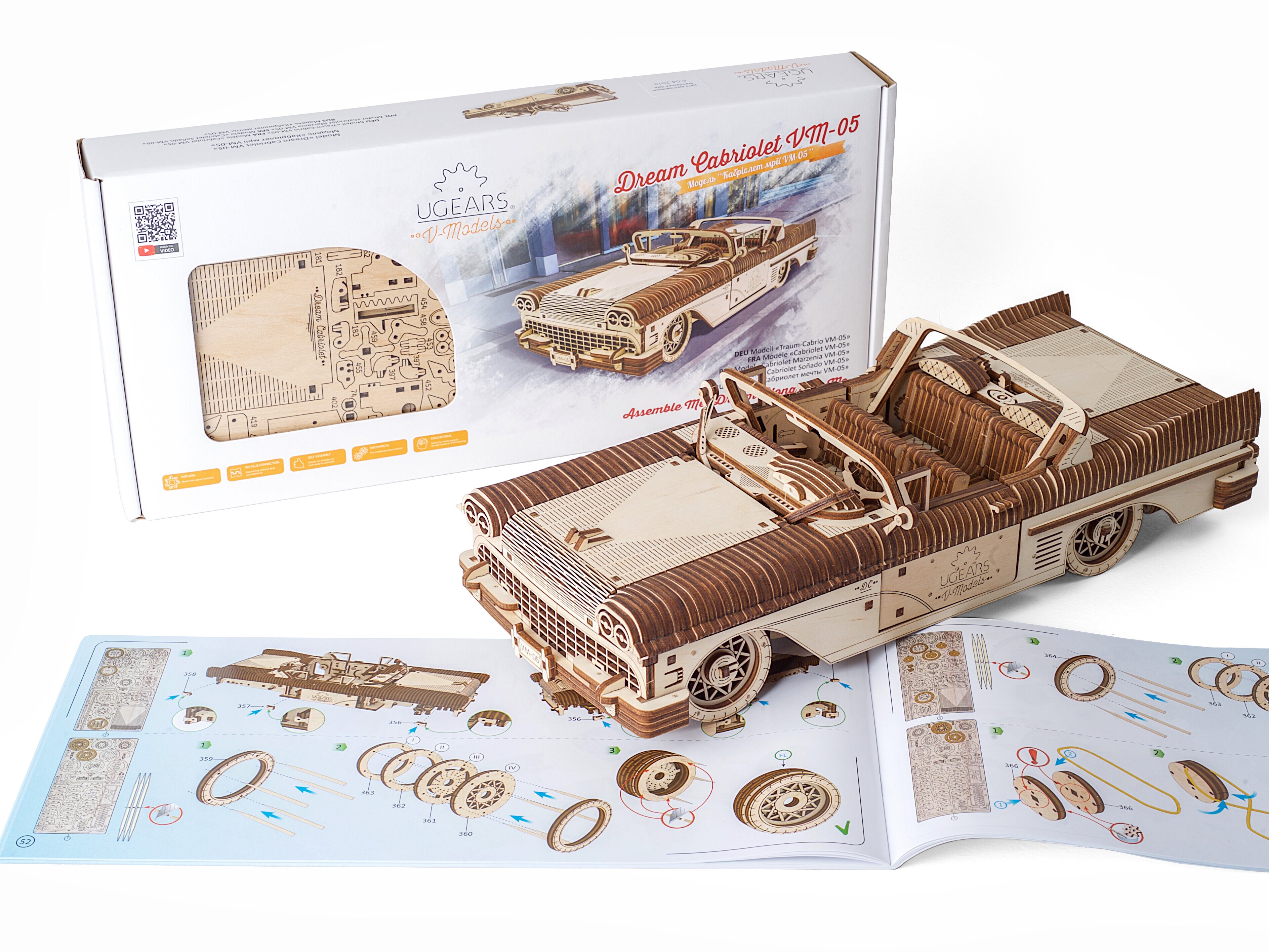 Ugears 3D-puslespill i tre – Cabriolet