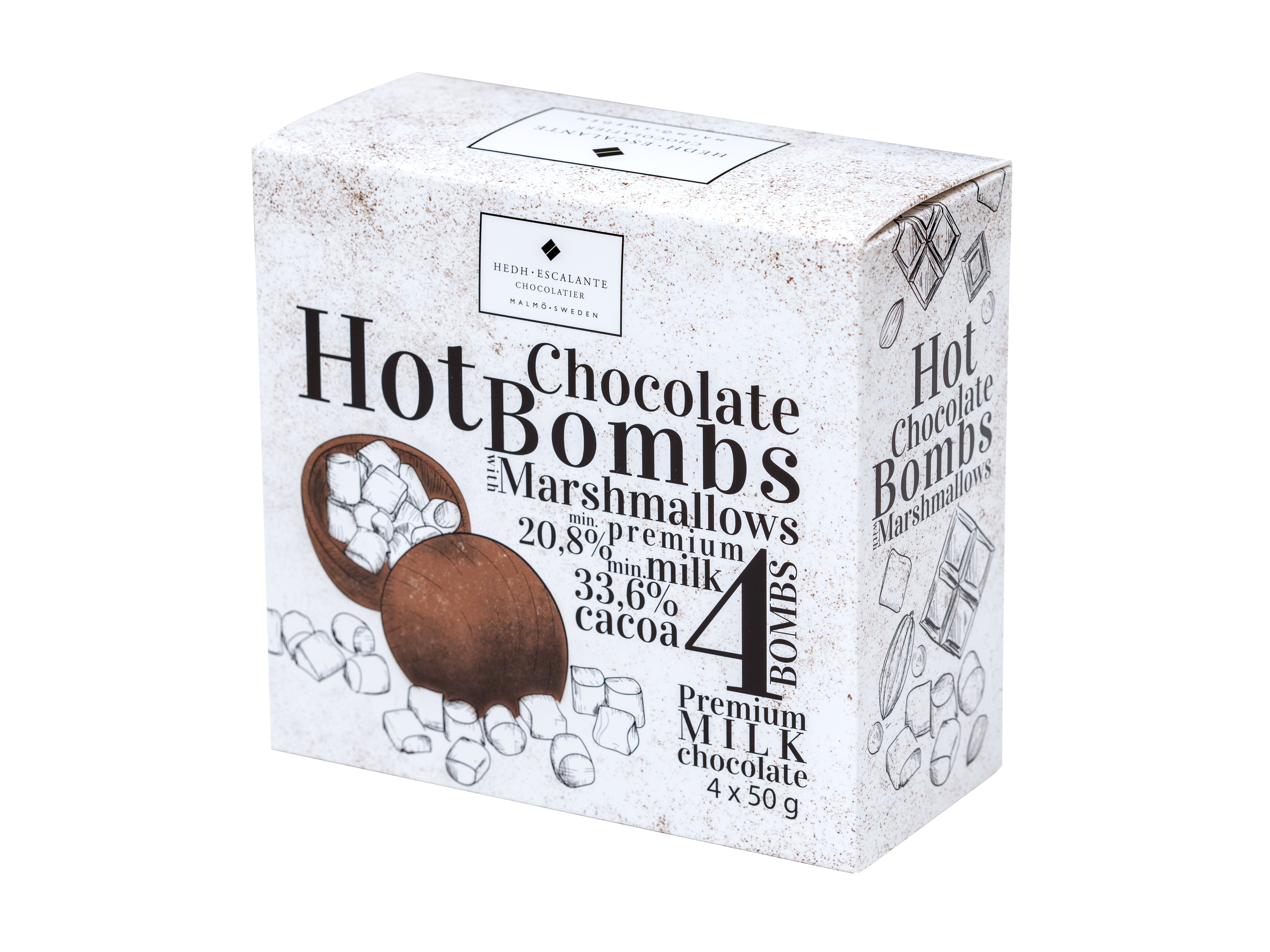 Suklaapommeja kuuman suklaajuoman valmistamiseen 