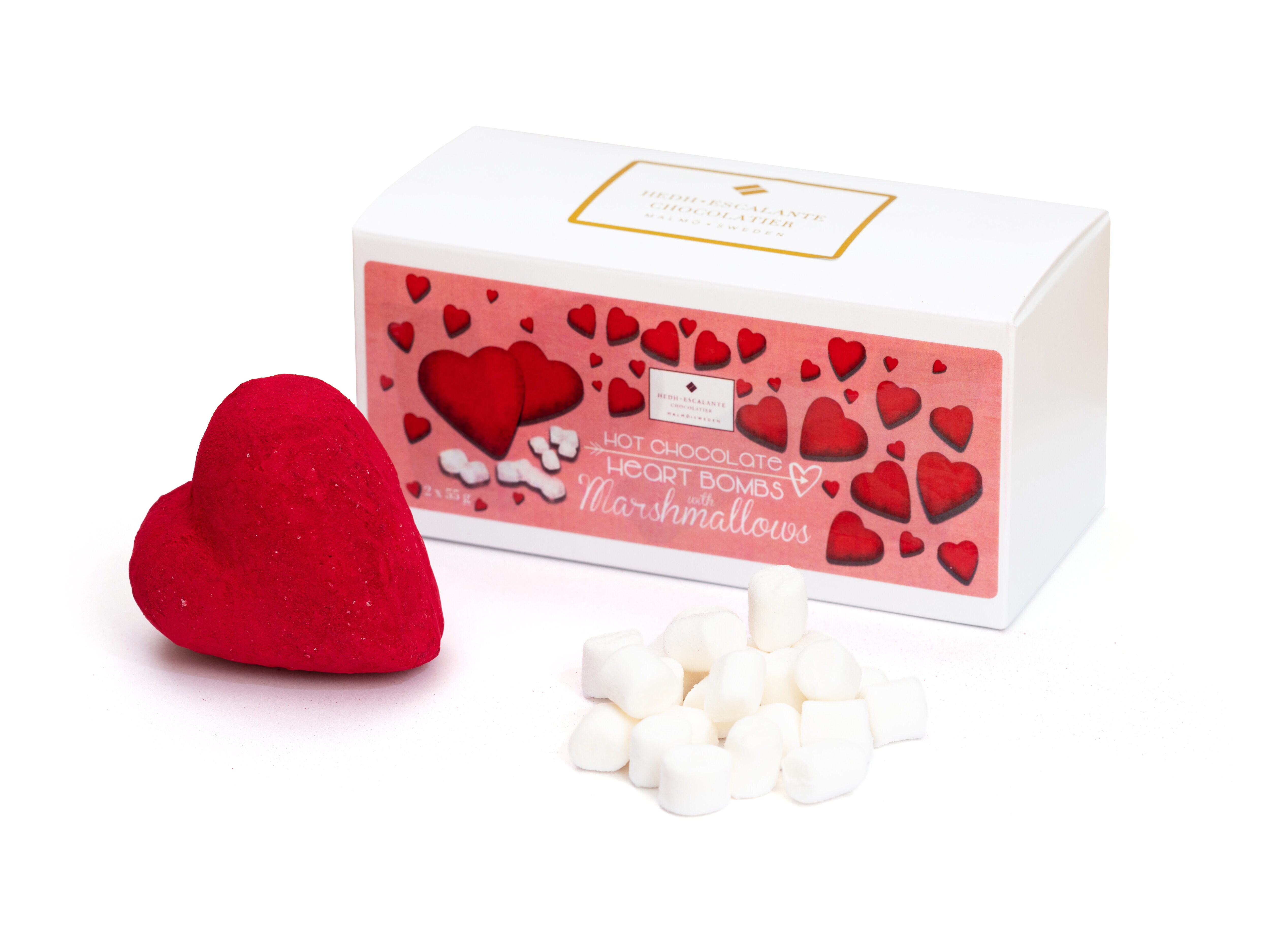 Chokoladebombehjerter til Varm Chokolade 2-pak