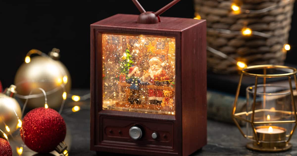 Køb 🎁 Lysende Julepynt Glimmer TV med Lyd ➡️ Online på