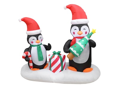 Puhallettava Joulukoriste - Pingviinit